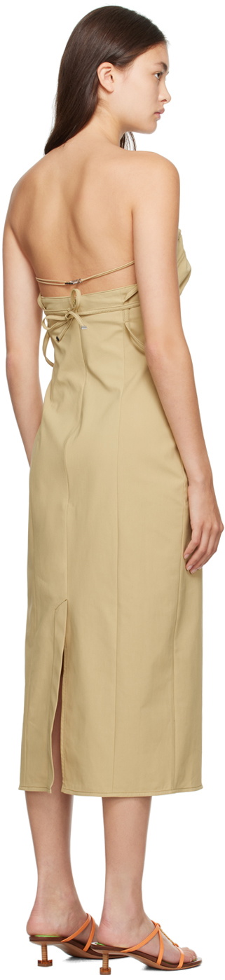 Jacquemus Khaki Le Raphia 'La Robe Bikini' Midi Dress Jacquemus