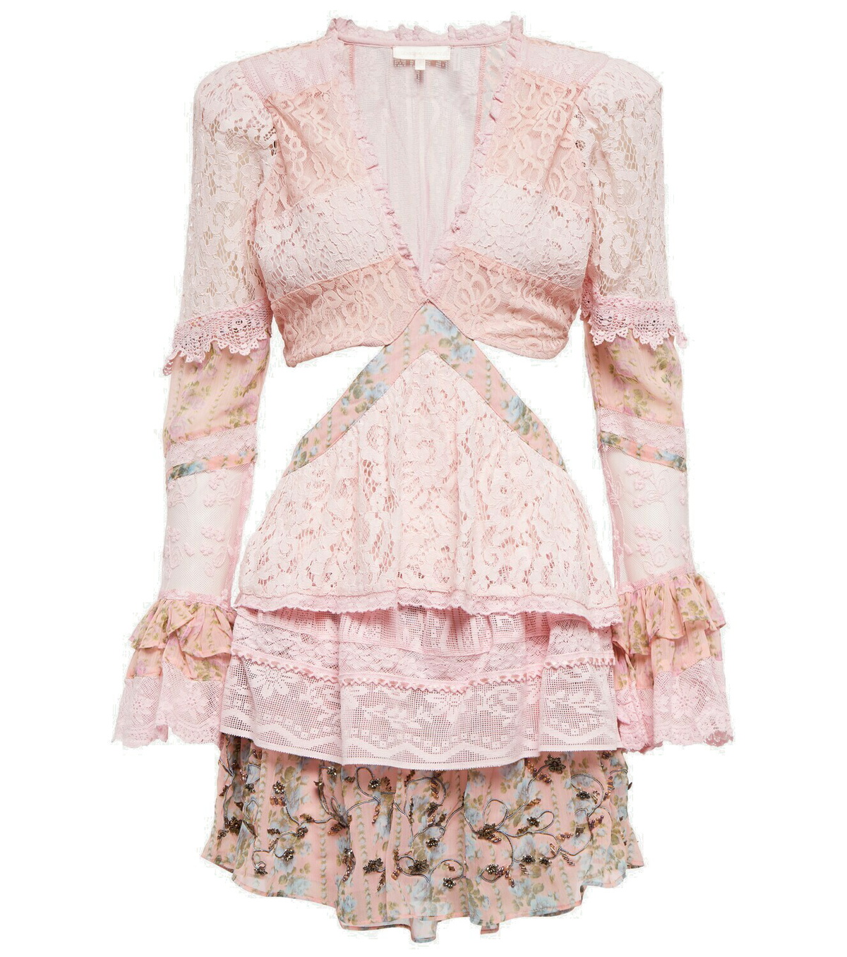 LoveShackFancy - Jones Victorian Lace Mini Dress - Light Lilac
