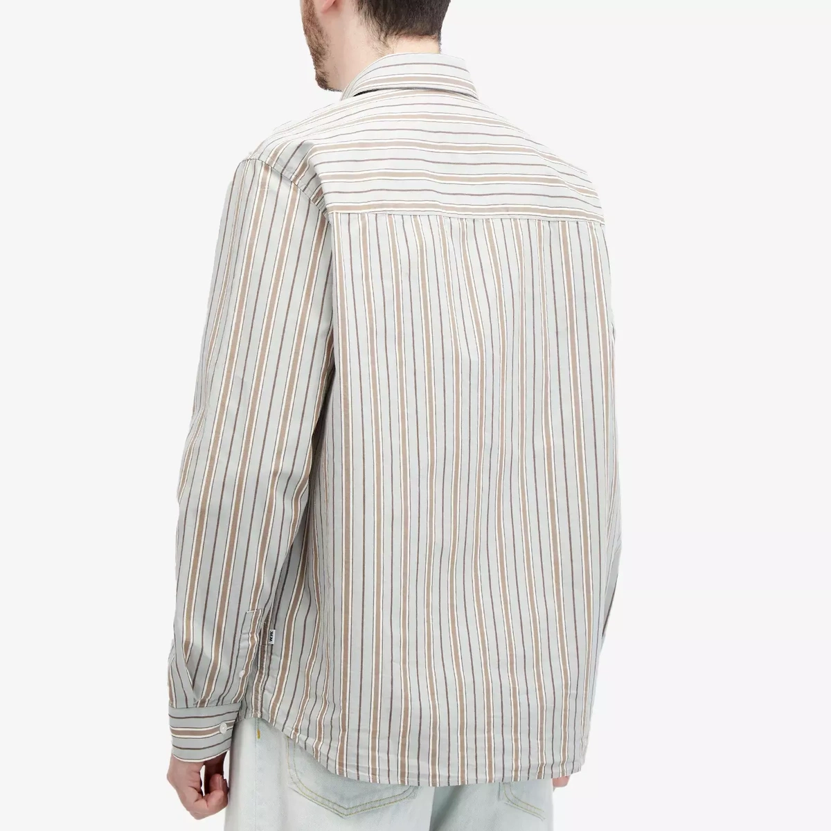 Wood Wood Men's Aster Fun Pinstripe Shirt in 90'S Stripe