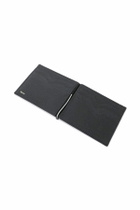 VALEXTRA leather bifold money clip wallet Black