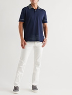 Kiton - Cotton-Piqué Polo Shirt - Blue