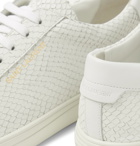 SAINT LAURENT - Andy Snake-Effect Leather Sneakers - White