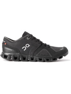 ON - Cloud X Rubber-Trimmed Mesh Running Sneakers - Black