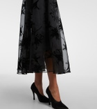 Rodarte Ruffled floral organza midi dress