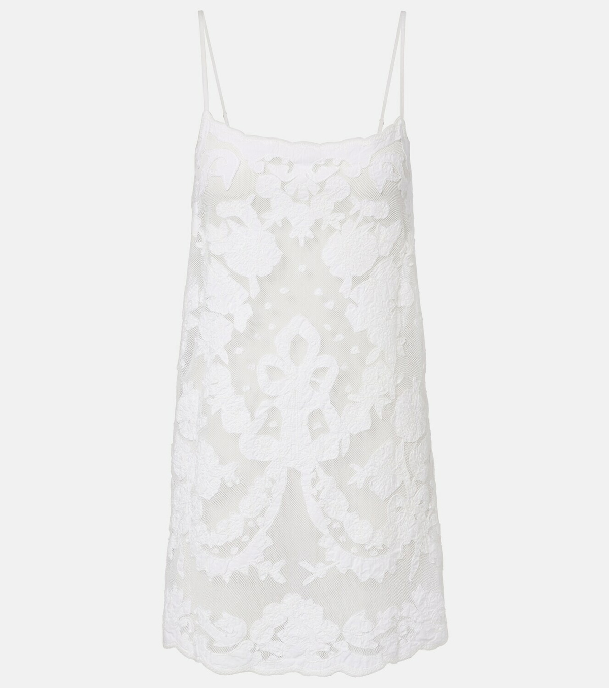 Juliet Dunn Embroidered cotton minidress