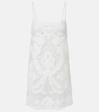 Juliet Dunn Embroidered cotton minidress