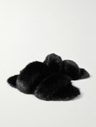 SAINT LAURENT - Faux Fur Slides - Black