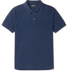 TOM FORD - Garment-Dyed Cotton-Piqué Polo Shirt - Blue