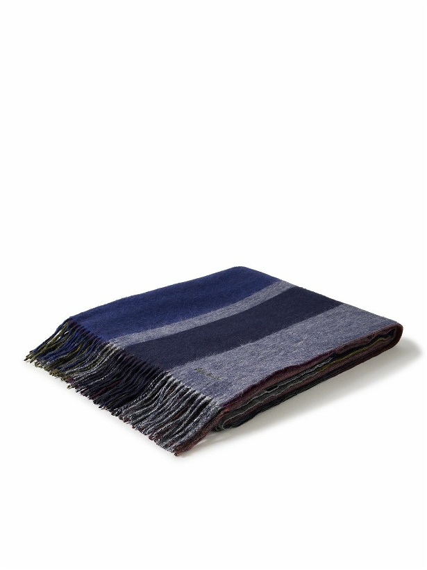 Photo: Paul Smith - Fringed Striped Wool and Cashmere-Blend Blanket