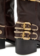 Chloe Dakota Leather and Shearling Mid-calf Boots Brown