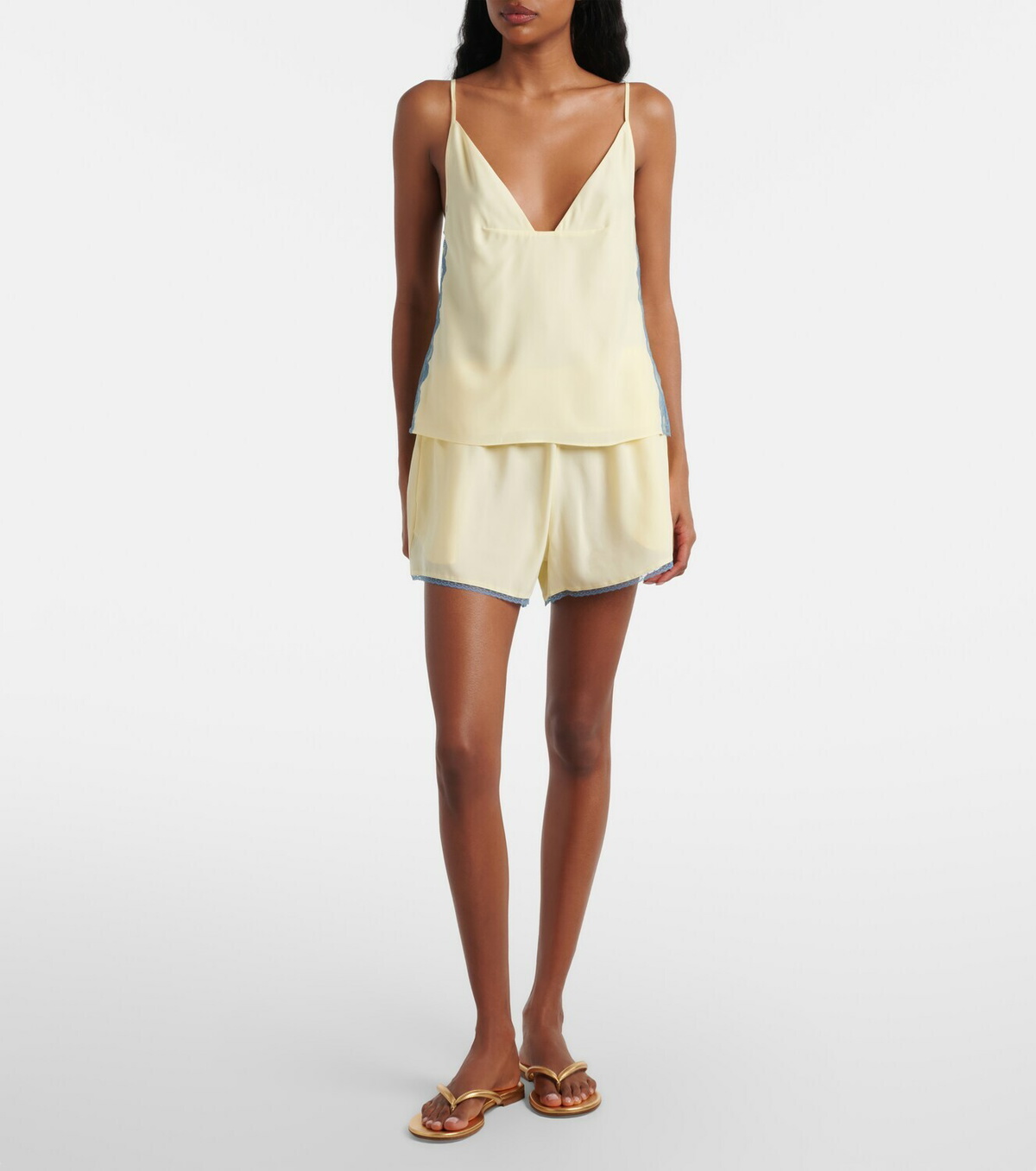 SIR Lace-trimmed silk camisole