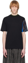 Dries Van Noten Black Patchwork Sleeve T-Shirt