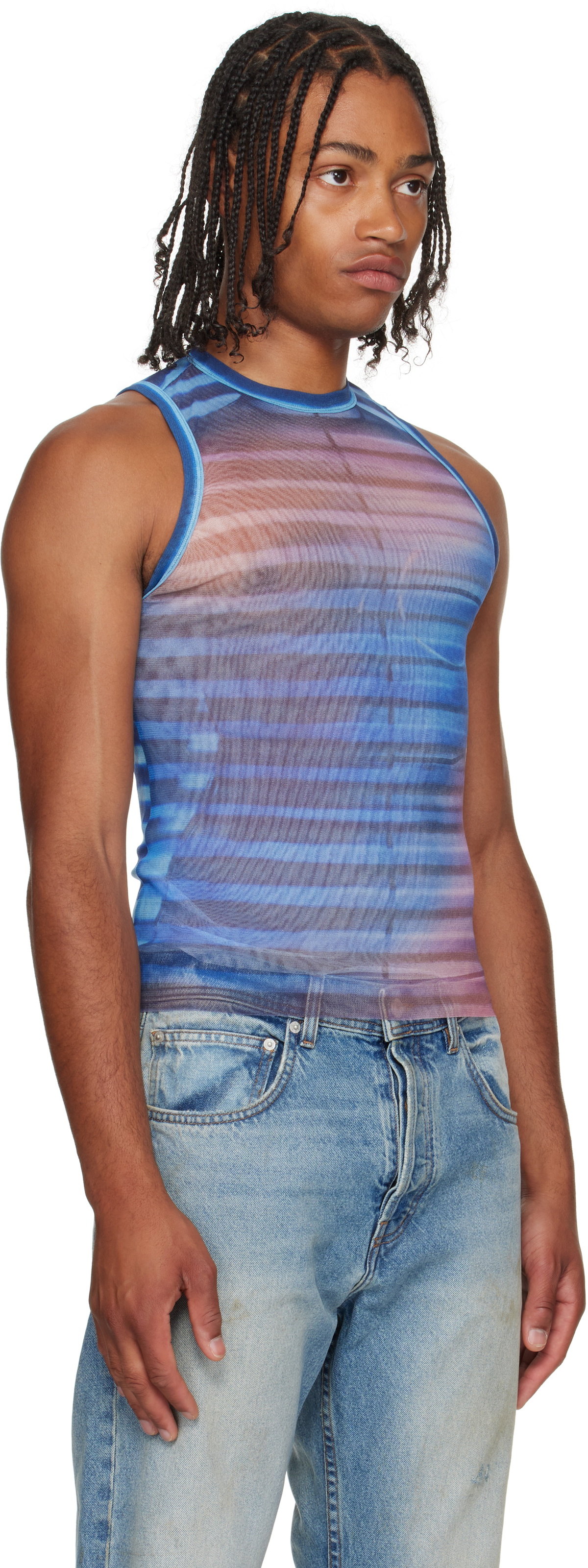 Jean Paul Gaultier Blue 'The Air' Tank Top
