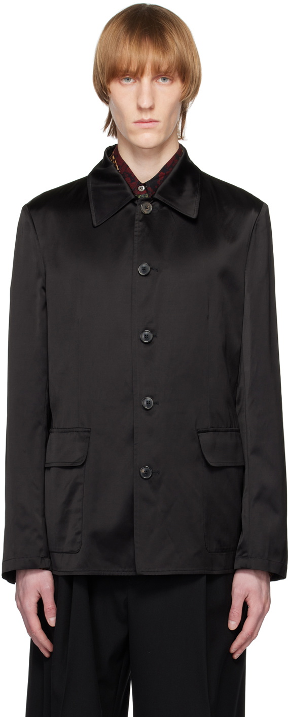 Dries Van Noten Black Spread Collar Jacket Dries Van Noten