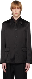 Dries Van Noten Black Spread Collar Jacket