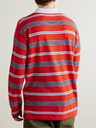 Guest In Residence - Striped Cashmere Polo Shirt - Red