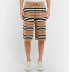 Burberry - Striped Merino Wool Drawstring Shorts - Camel