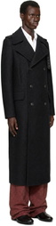 Dries Van Noten Black Long Wool Coat