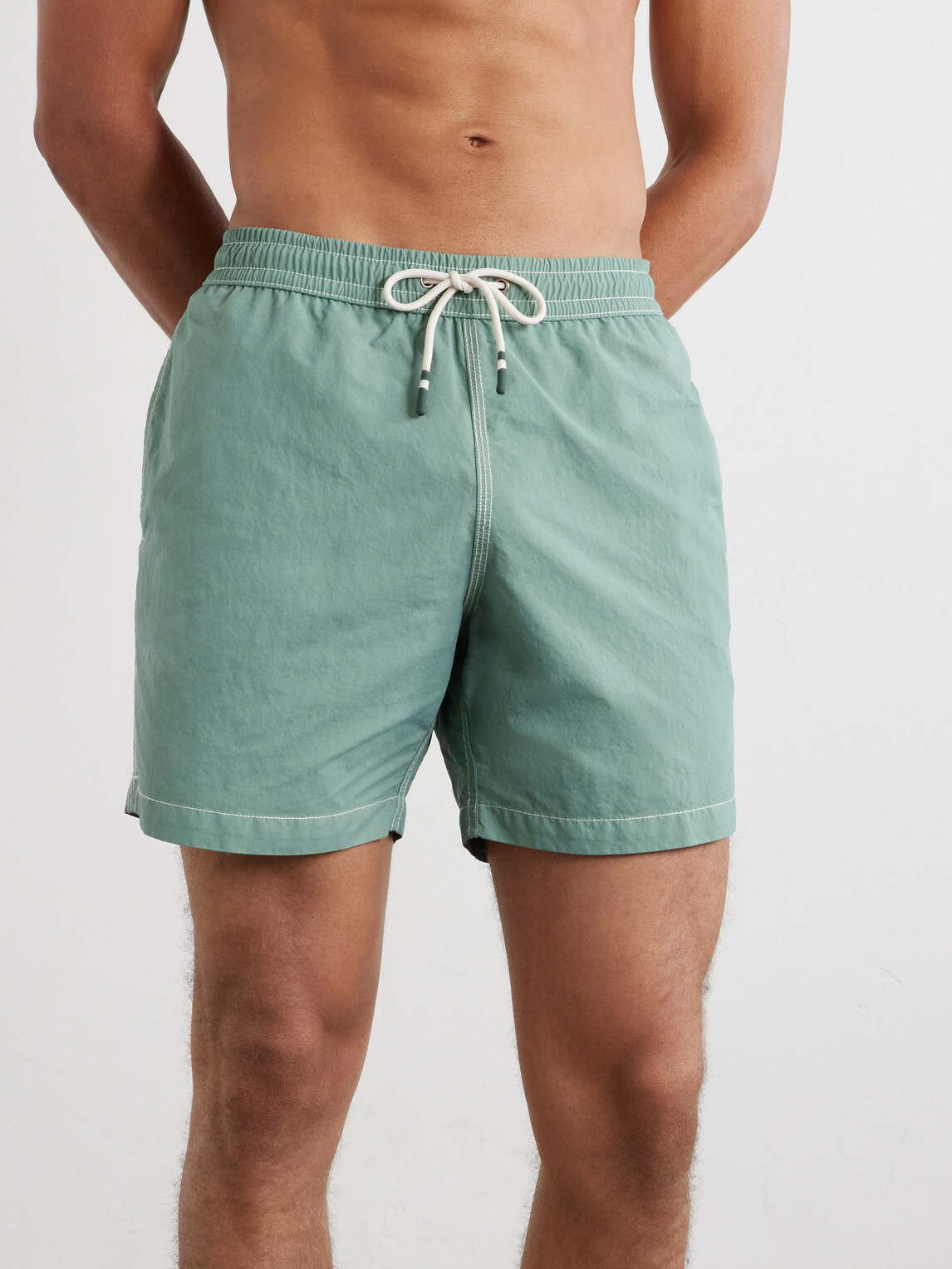Hartford - Slim-Fit Mid-Length Swim Shorts - Green