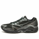 Mizuno WAVE RIDER 10 "SPORT" Sneaker in Black Sand/Black Sand/Metallic Gray