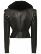 MAGDA BUTRYM - Leather Detachable Fur Collar Jacket