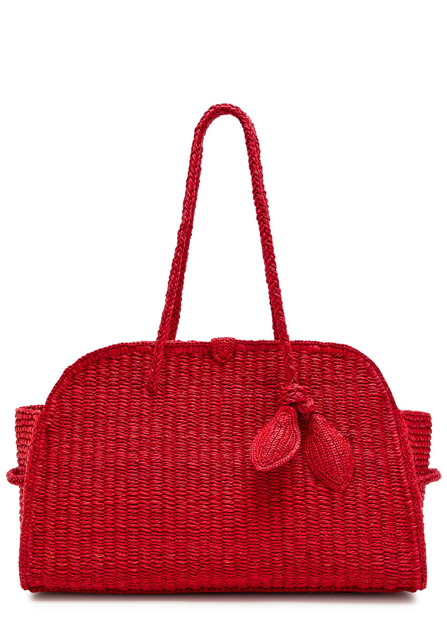 Jacquemus Le Turismo Raphia Raffia Tote bag - Red - One Size