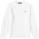 Polo Ralph Lauren Men's Cotton Cable Crew Knit in White