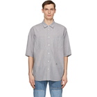 Isabel Marant Grey Striped Jarlow Short Sleeve Shirt