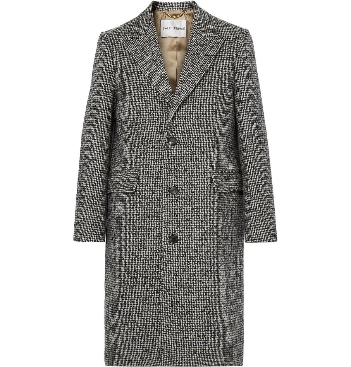 Photo: SALLE PRIVÉE - Adrian Houndstooth Wool-Blend Overcoat - Gray