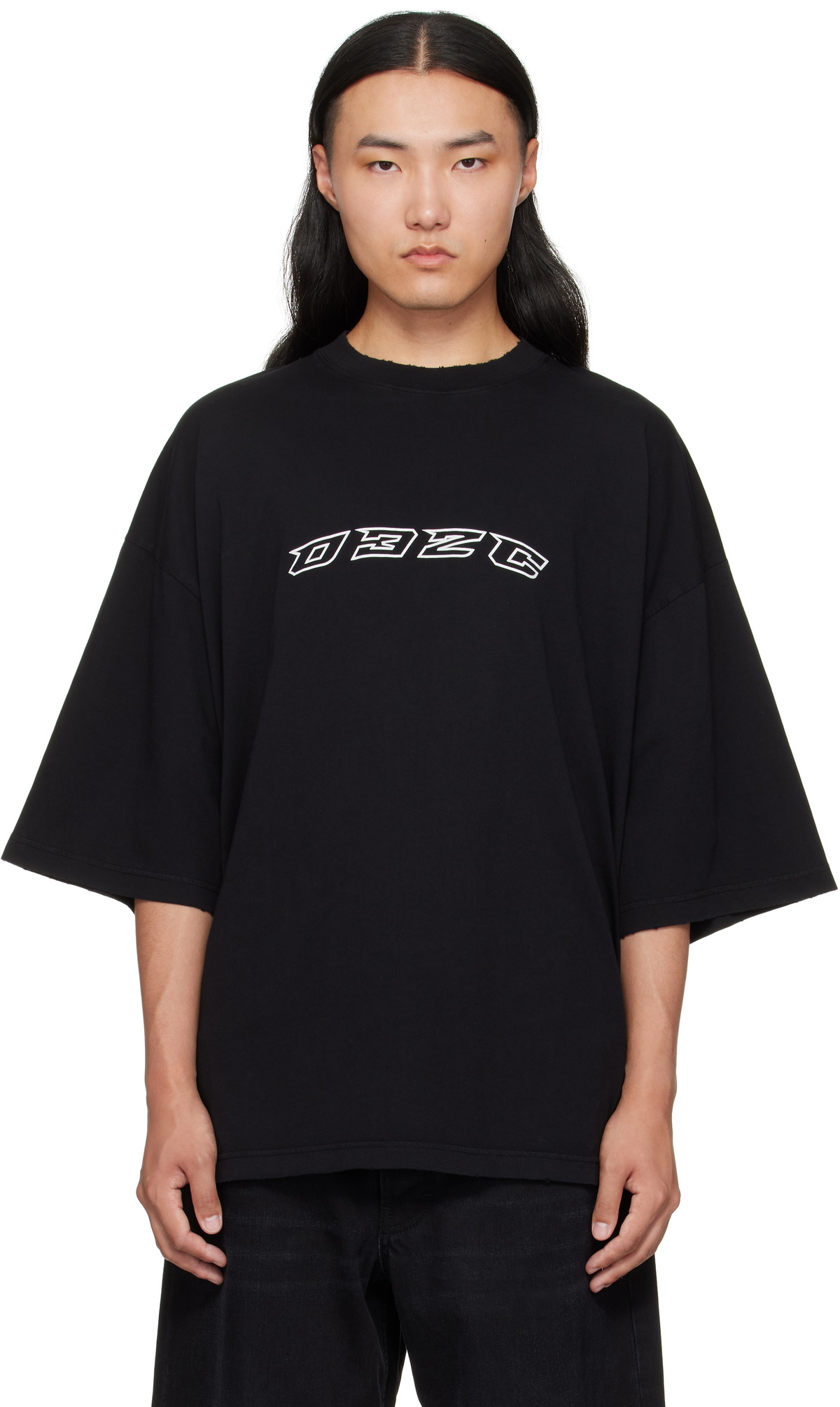 032c Black Safety Long Sleeve T-Shirt 032c