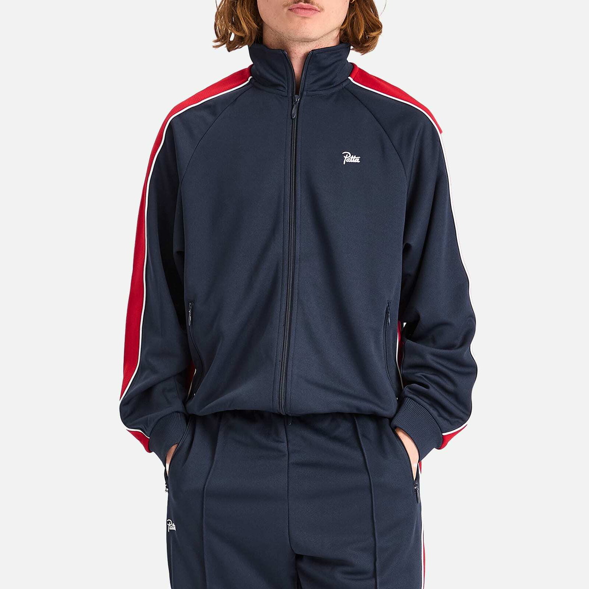 Patta Men's Tricot Track Jacket in Black Iris