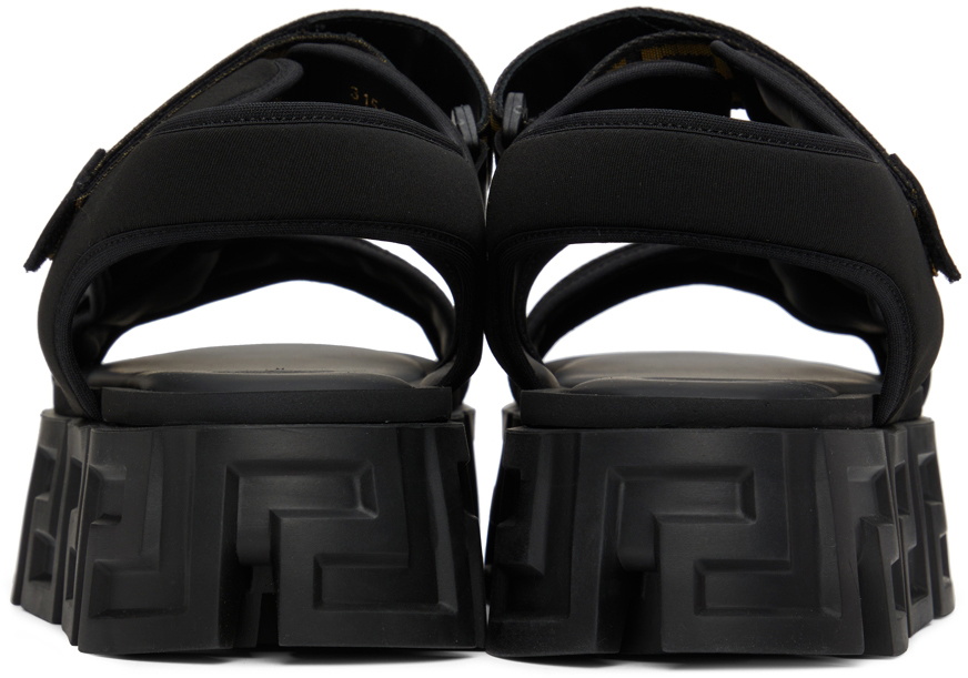 Versace Greca leather sandals - Black