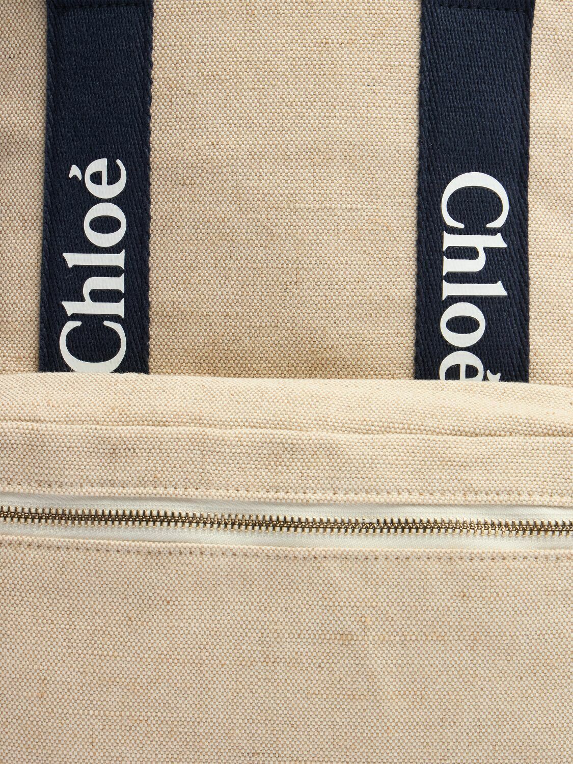 CHLOÉ Jute Blend Backpack with logo Strap Chloe