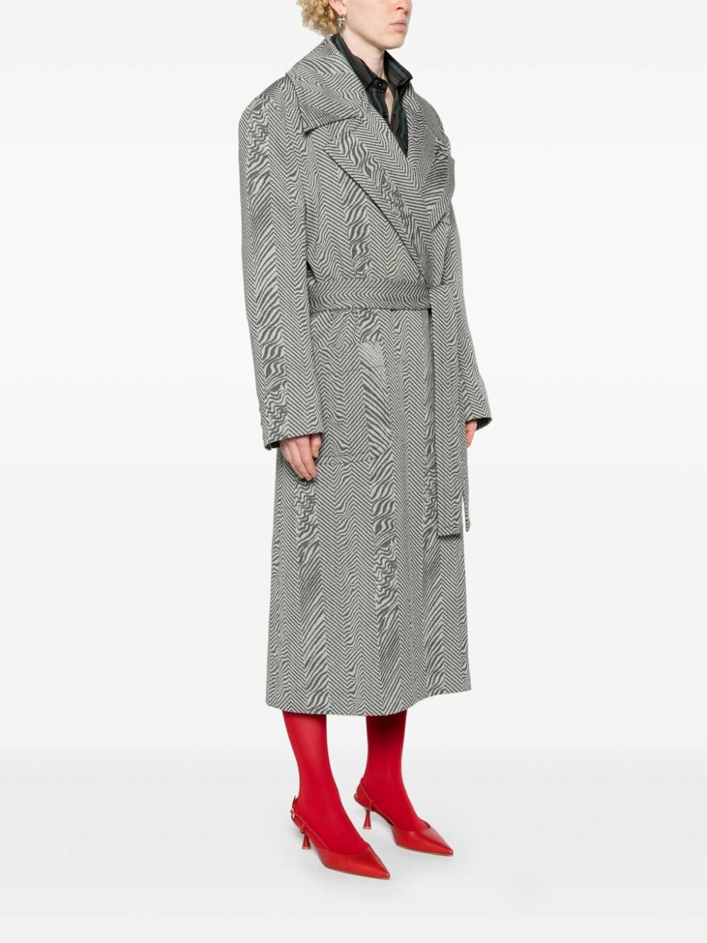 Vivienne Westwood Black Herringbone Wool Coat Vivienne Westwood