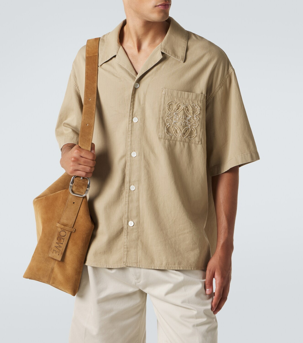 Loewe Logo embroidered cotton shirt