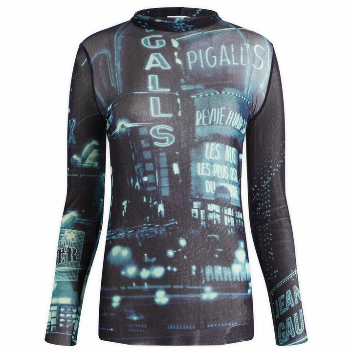 Photo: Jean Paul Gaultier Women's Pigalle Print Mesh Top in Multi