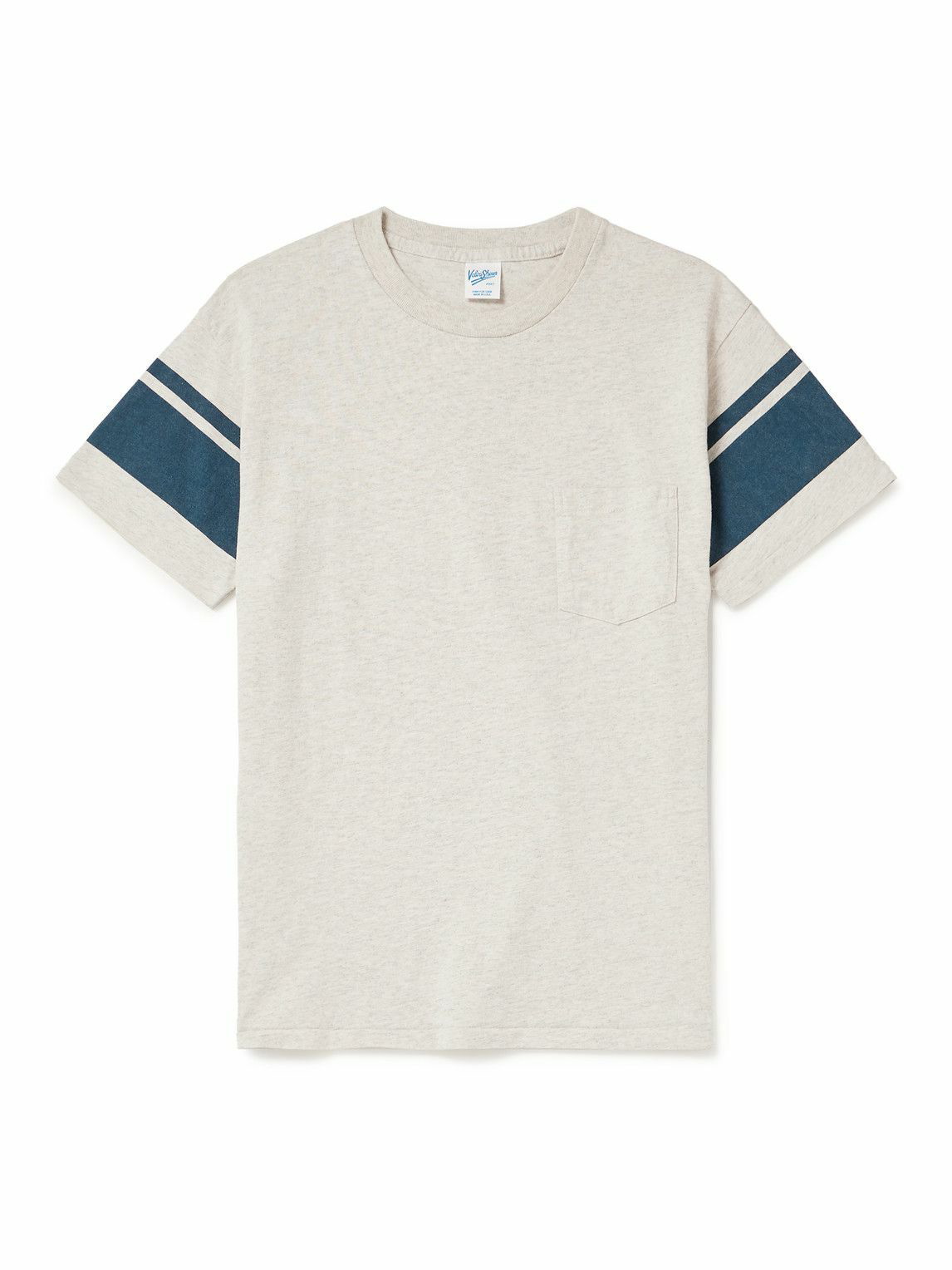 Photo: Velva Sheen - College Arm Cotton-blend Jersey T-Shirt - Gray
