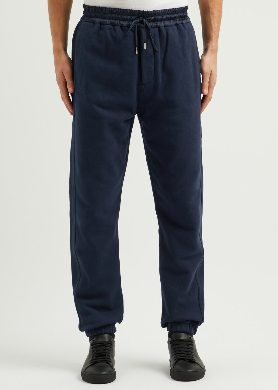 Saint Laurent Logo-embroidered Cotton Sweatpants Navy