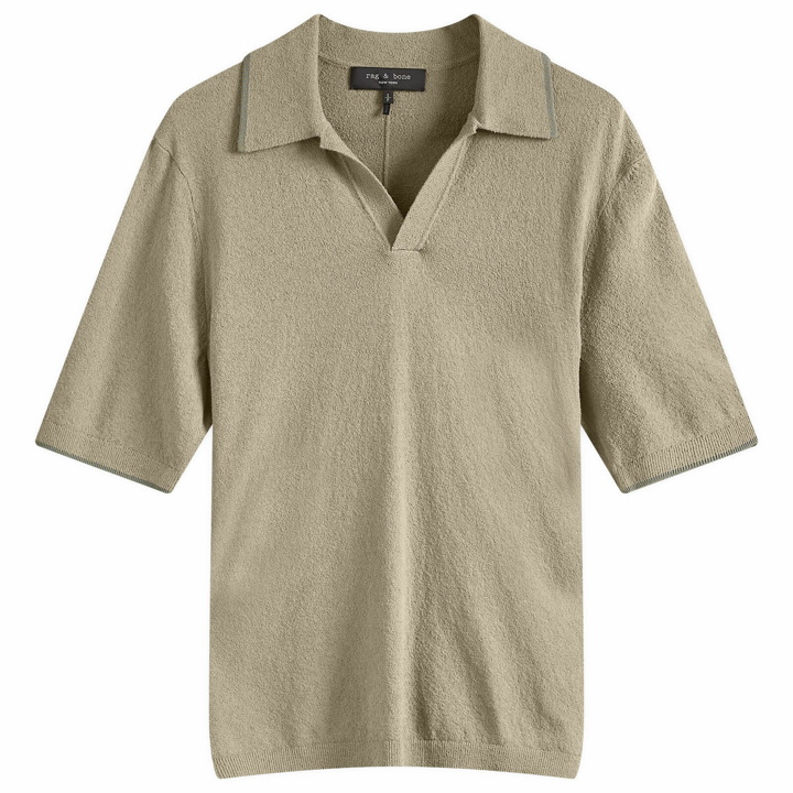 Photo: Rag & Bone Men's Johnny Towelling Polo Shirt in Vetiver