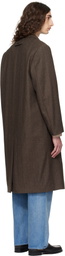 Hugo Brown Regular-Fit Concealed Closure Coat