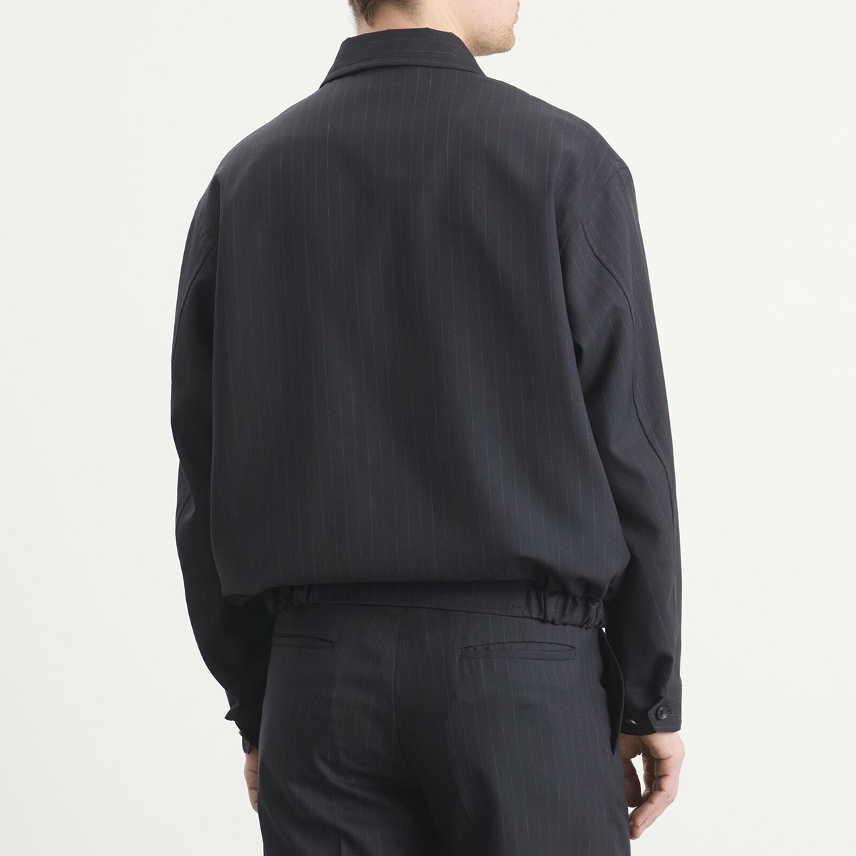 Kaptain Sunshine Men's Shadow Stripe Blouson in Navy