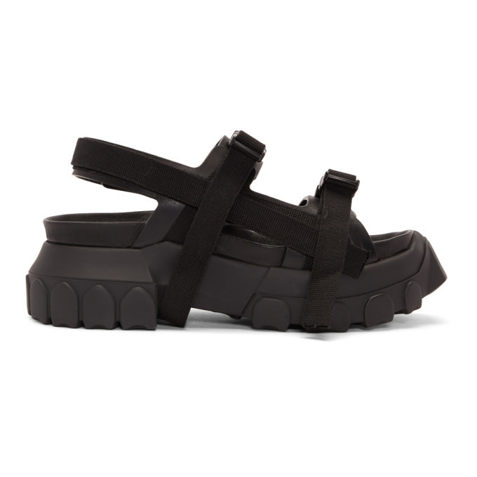 RickOwens / Black Hiking Tractor Sandalscdg