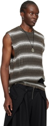LU'U DAN Gray Striped Vest