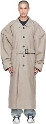 Y/Project Beige Wire Trench Coat