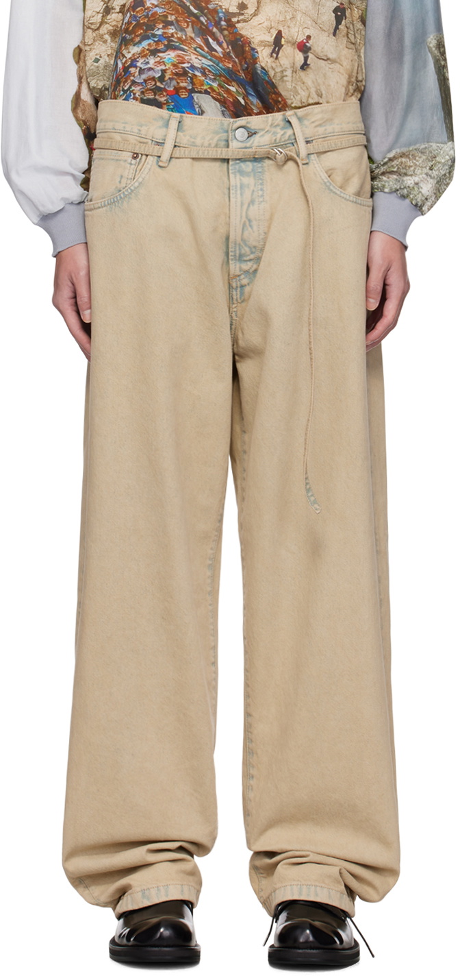Acne Studios: Beige Loose Fit 1991 Toj Jeans | SSENSE Acne Studios: Beige Loose Fit 1991 Toj Jeans | SSENSE