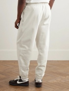 Nike - Solo Swoosh Tapered Logo-Embroidered Cotton-Blend Jersey Sweatpants - Neutrals