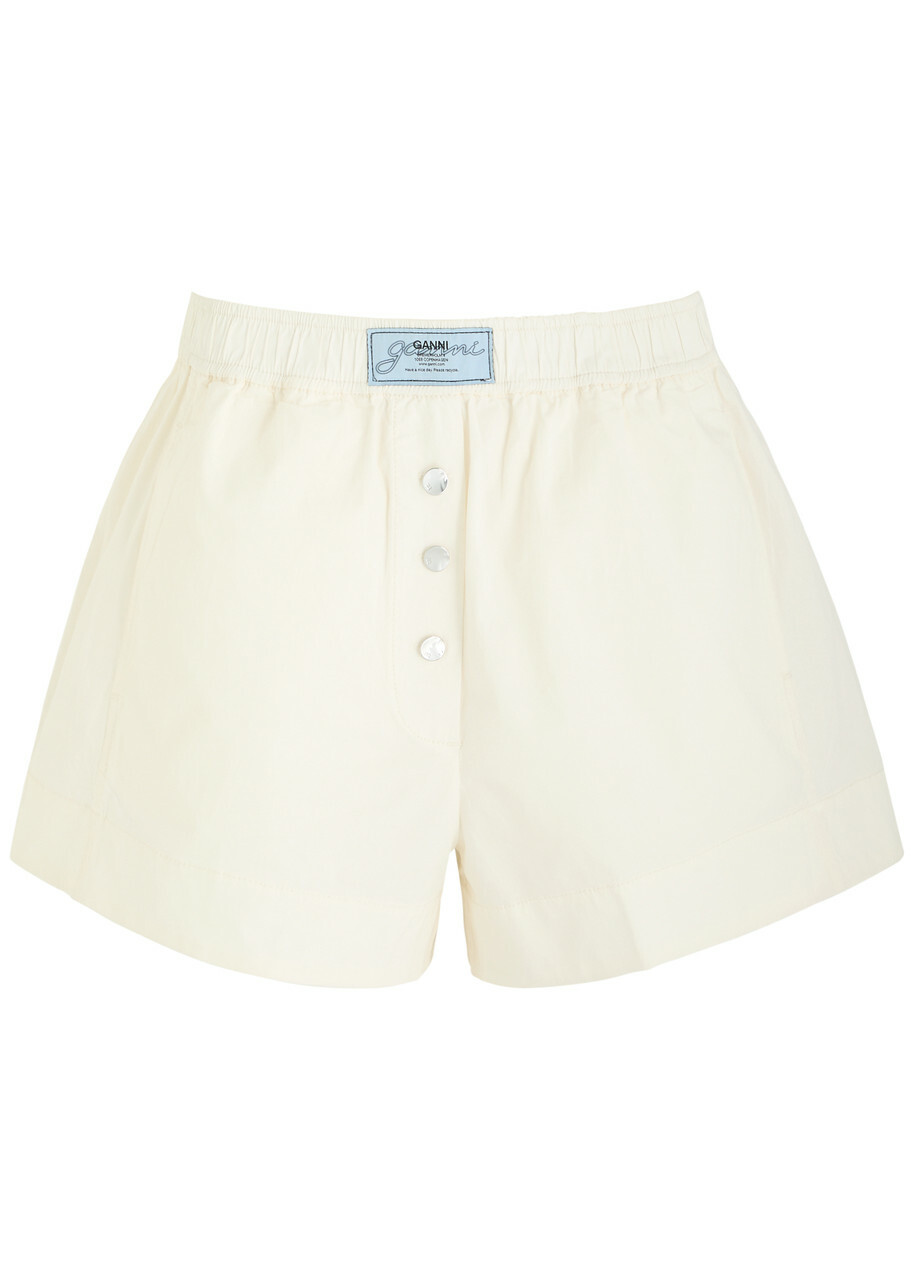 Ganni Shorts With Sangallo Embroidery GANNI