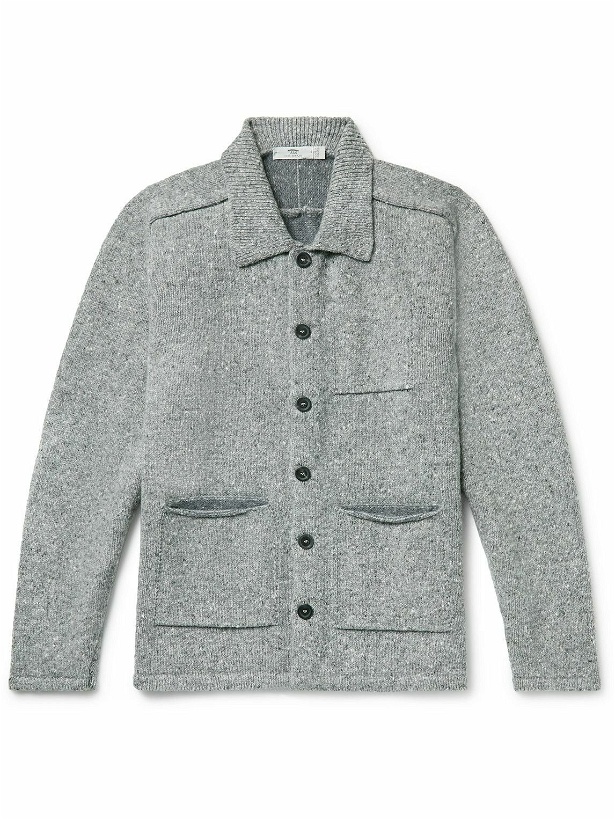 Photo: Inis Meáin - Carpenter's Donegal Merino Wool and Cashmere-Blend Cardigan - Gray