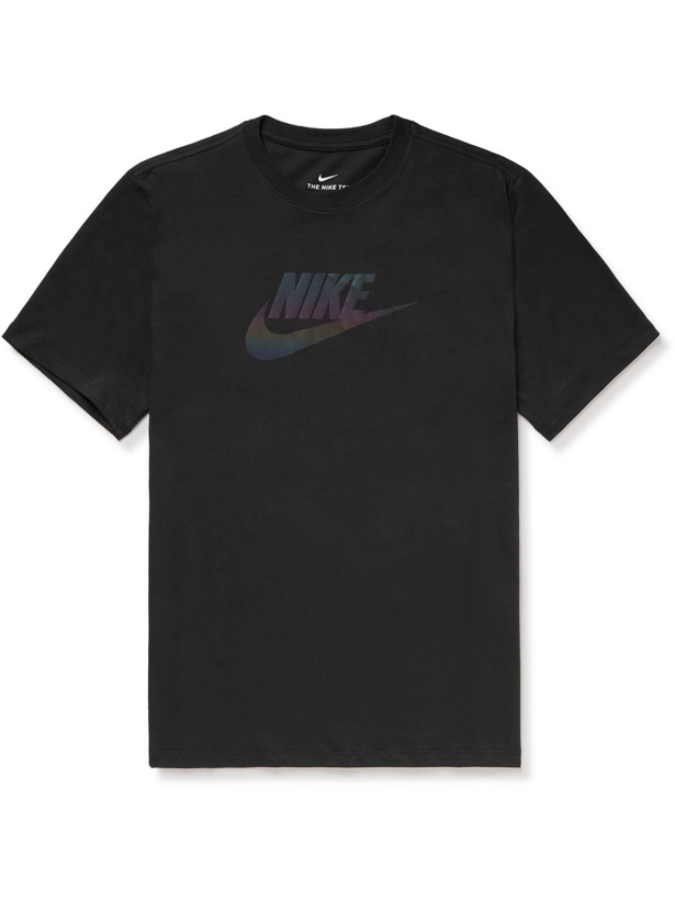 Photo: NIKE - Sportswear Festival Futura Logo-Print Cotton-Jersey T-Shirt - Black