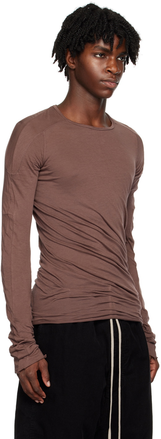 Rick Owens DRKSHDW Burgundy Scarification Long Sleeve T-Shirt Rick